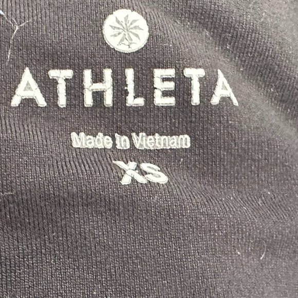 Athleta Leggings Power Ananda Black Capri Split Kick Hem Workout Yoga XS #268553 - Picture 2 of 9